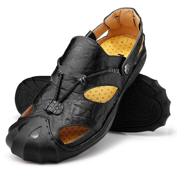 mens closed leather sandals