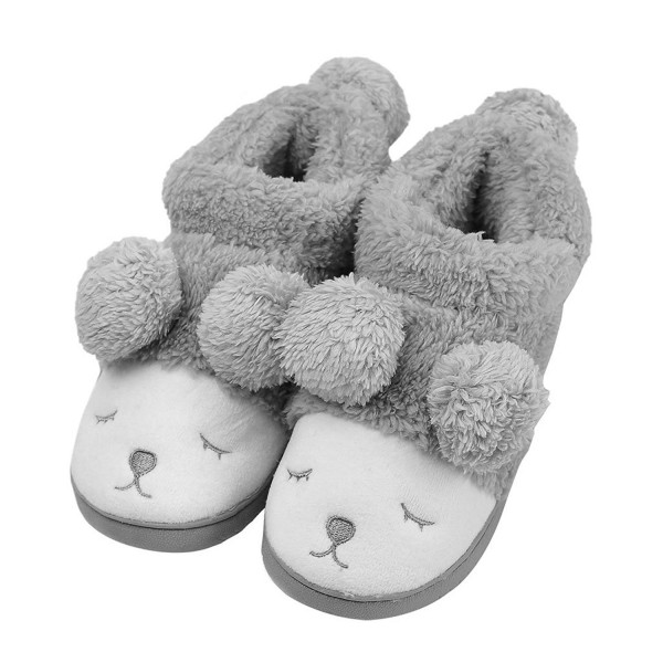 Warm Indoor Slippers For Women Fleece Plush Bedroom House Shoes Non ...