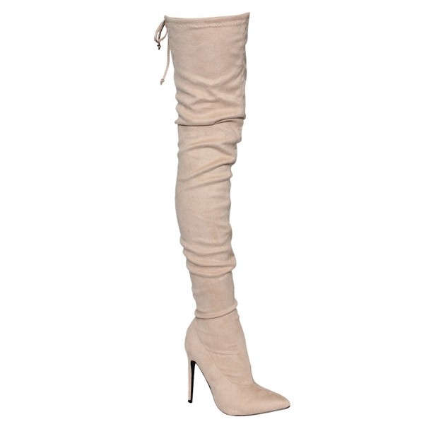 thigh high drawstring boots