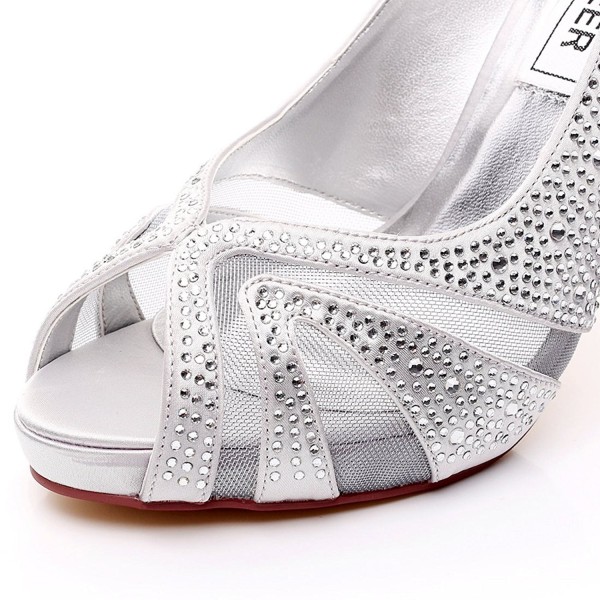 silver platform open toe heels