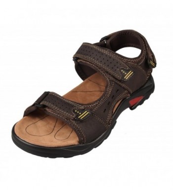 4HOW Sandals Outdoor Leather Chocolate