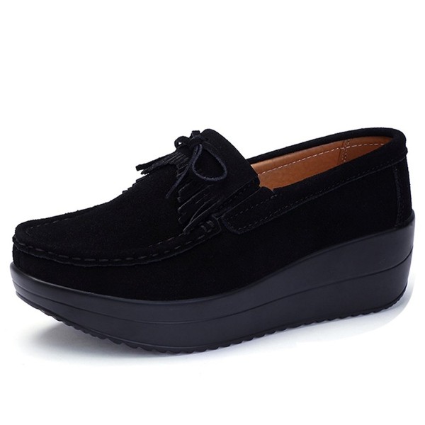 womens black suede tassel loafers