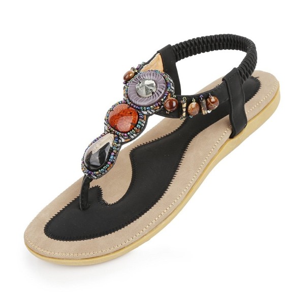 Zicac Womens Bohemian Beaded Sandals