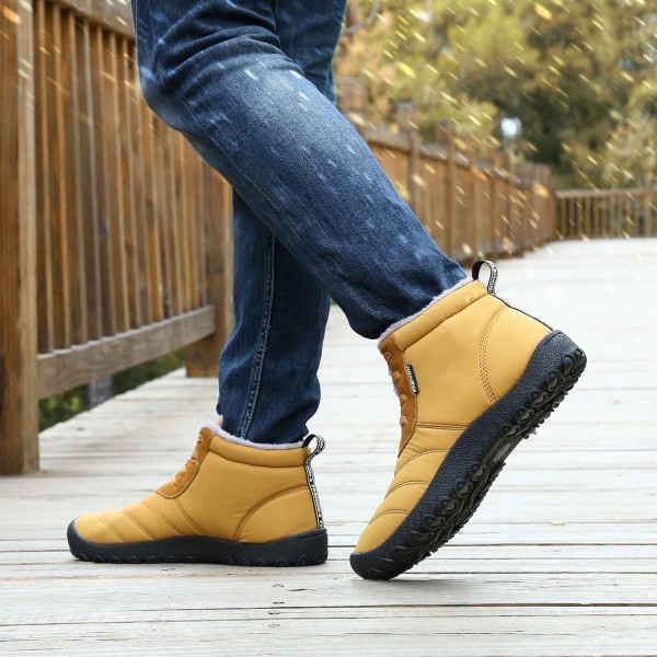 Men and Women's Waterproof Anti-Slip Fully Fur Lined Ankle Snow Boots ...