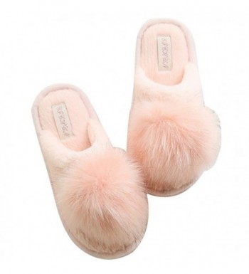 FreLO Womens Pom Pom Slippers Fluffy