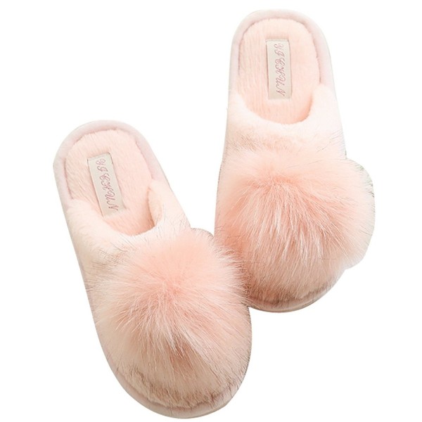 FreLO Womens Pom Pom Slippers Fluffy