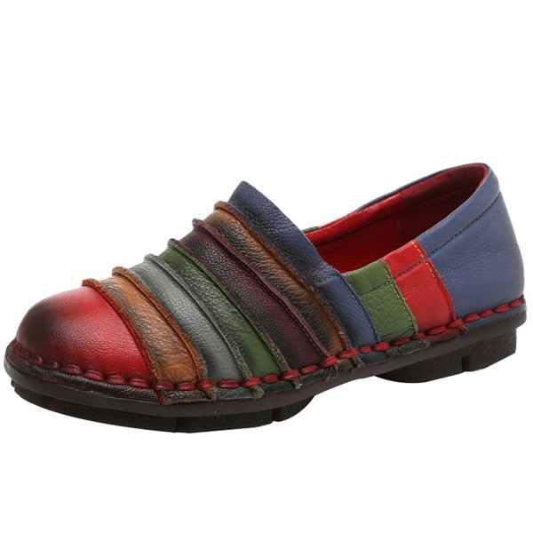 Mordenmiss Womens Round Slip Loafers