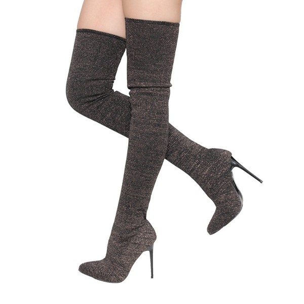 black sock over the knee boots