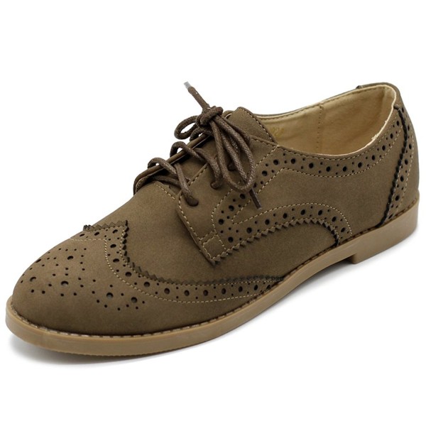 Ollio Womens Wingtip Nubuck Oxford