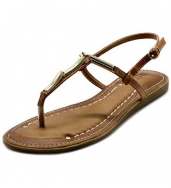 Ollio Womens Metallic T Strap Comfort