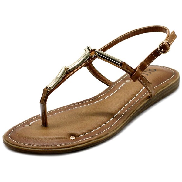 Ollio Womens Metallic T Strap Comfort