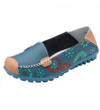 Maybest Printed Leather Moccasins Dancing