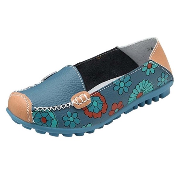 Maybest Printed Leather Moccasins Dancing