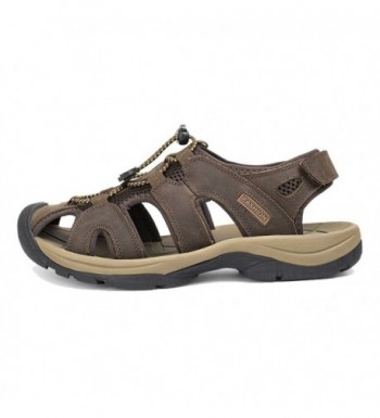 AGOWOO Womens Closed Sandals Brown