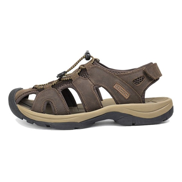 AGOWOO Womens Closed Sandals Brown