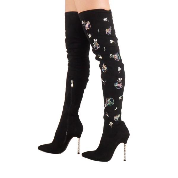 over the knee stiletto heeled boots