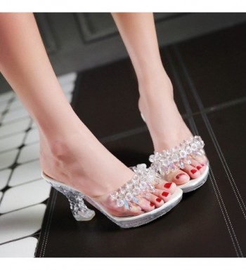 Clear Sandals Platform Pumps High Heels Crystal Sparkling Diamonds ...