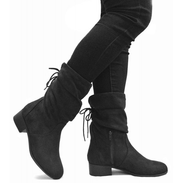 suede black slouch boots