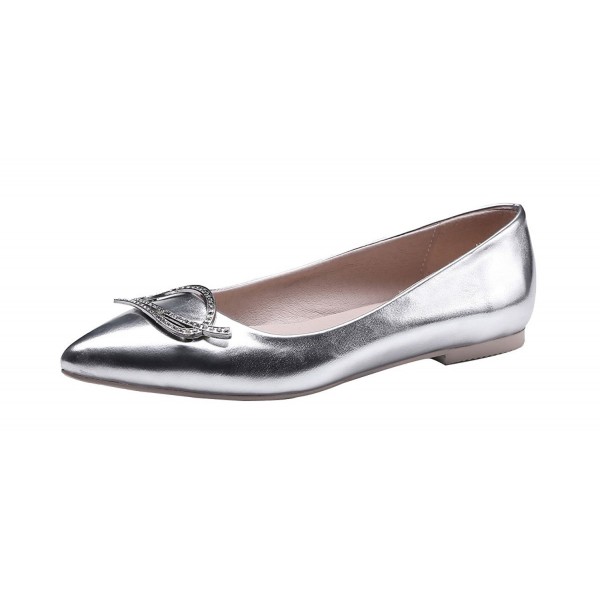 Verocara Womens Pointed Comfortable Silver