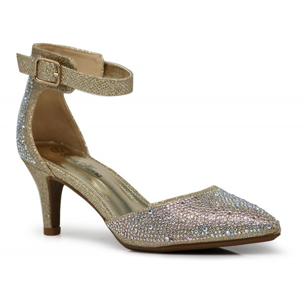 Enzo Romeo Sandals Ballerina Rhinestone