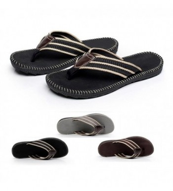 Anti-Slip Canvas Men's Thong Flip Flops Summer Beach Sandal Home ...