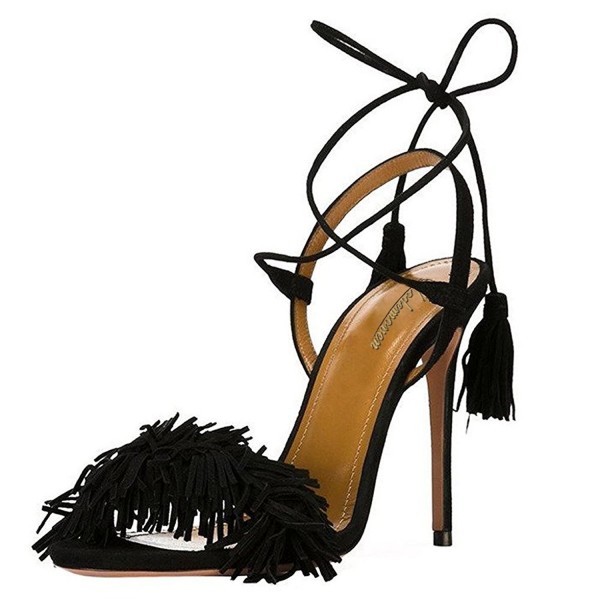 Modemoven Womens Fringe Sandals Stilettos