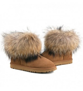 Women's Short Sheepskin Fur Snow Boot 98751 - Classic Chestnut ...