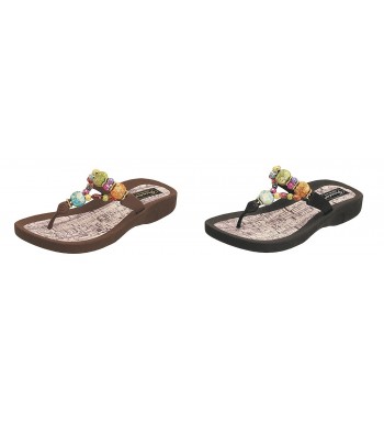 Grandco Marble Thong Sandals Black