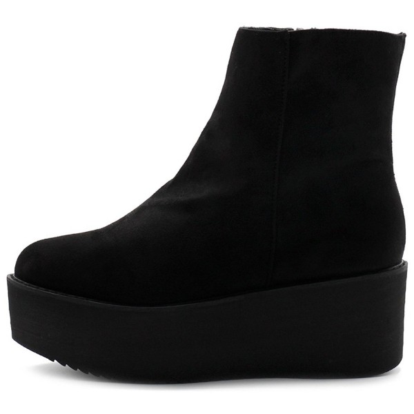 faux suede platform ankle boots