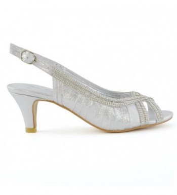 Slingback Diamante Shimmer Synthetic Wedding