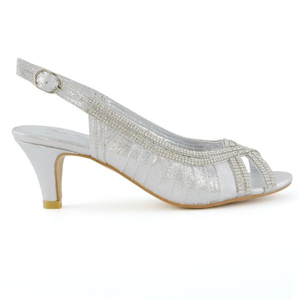 silver open toe low heels