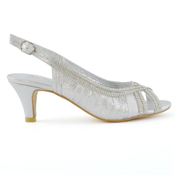 Slingback Diamante Shimmer Synthetic Wedding