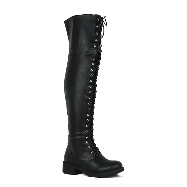 black high combat boots