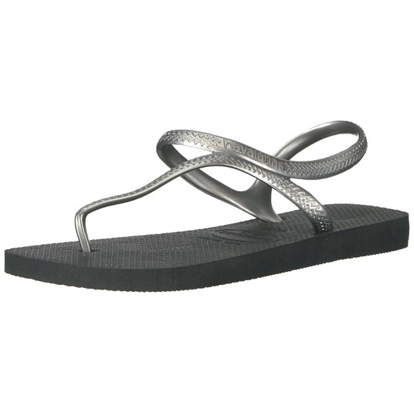 Women's Flash Urban Sandal Flip Flop - Black/Silver - CP12MAT87OQ