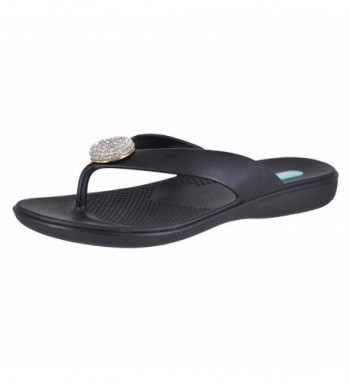 Oka B Jewel Licorice Crystal Flip Flop