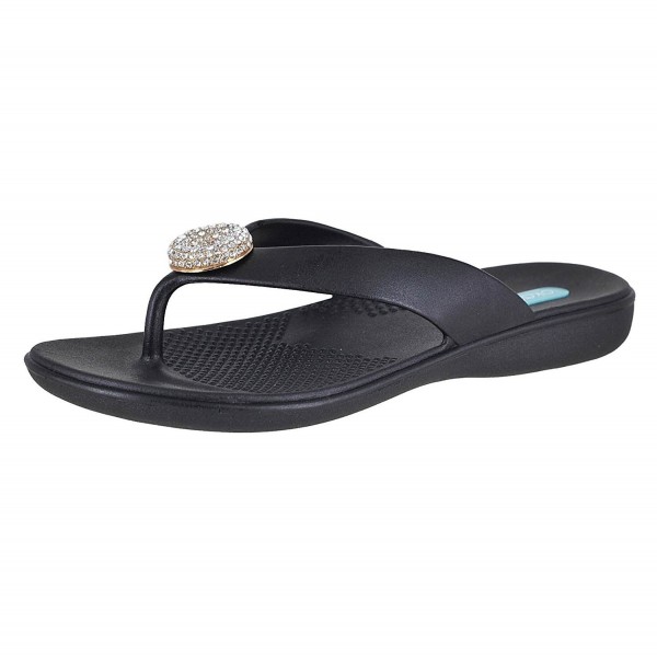 Oka B Jewel Licorice Crystal Flip Flop