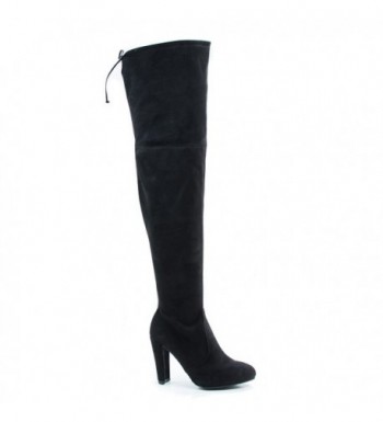 Wild Diva Embroidered Stacked BlackSuede