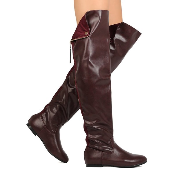 over the knee flat boots with zipper