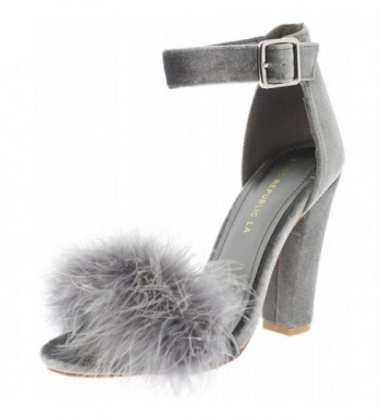 Shoe Republic Feathered Pompom Heeled