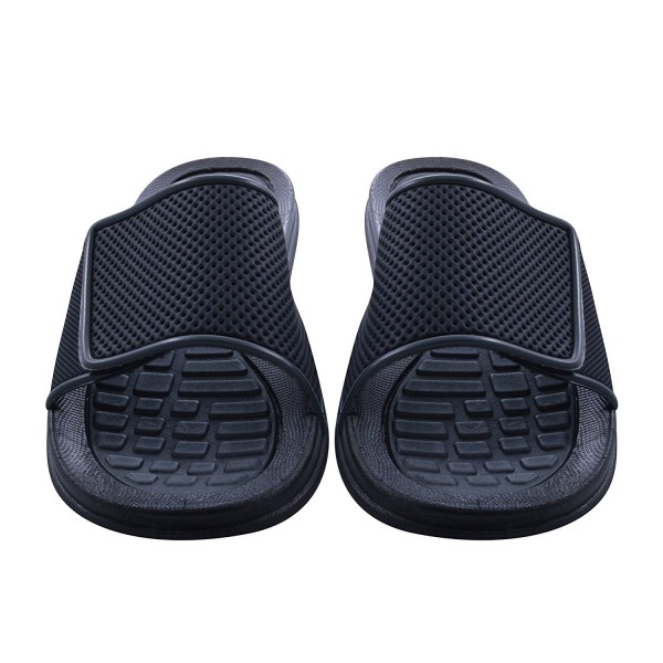 Sky Sole Mens Slide Sandals With Velcro Strap - Grey Trim - CD17WW96YIE