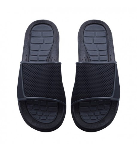 Sky Sole Mens Slide Sandals With Velcro Strap - Grey Trim - CD17WW96YIE