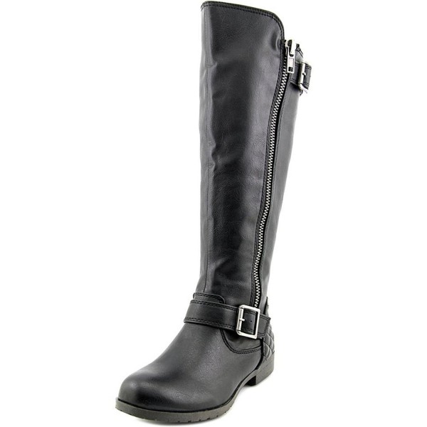 Womens Larisa Almond Toe Knee High Fashion Boots - Black - C112I1X6SI7