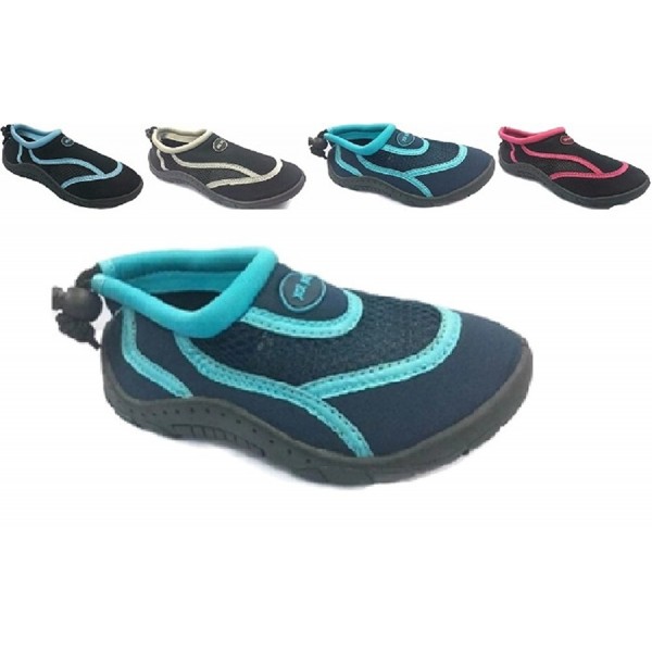 Ladies Womens Waterproof Water Exercise - Navy/Aqua Blue - CV12JJS1EL9