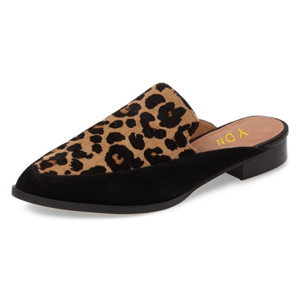 YDN Loafers Pointy Slipper Leopard