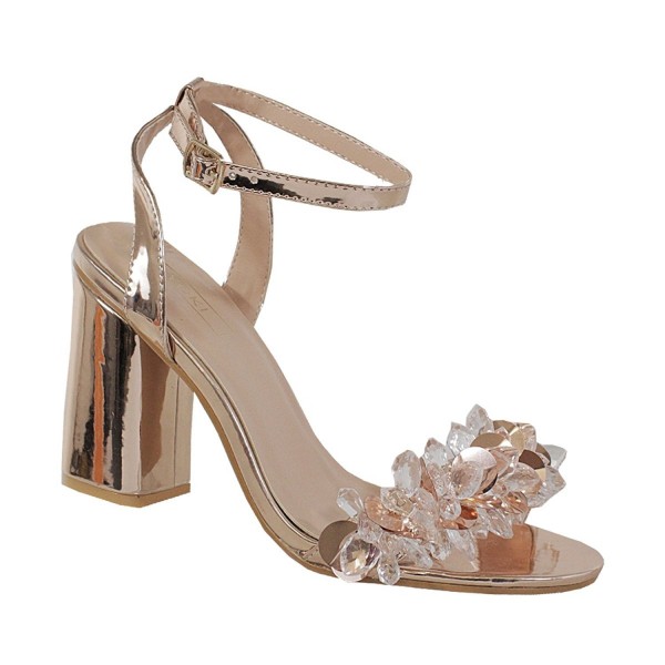 rose gold crystal heels