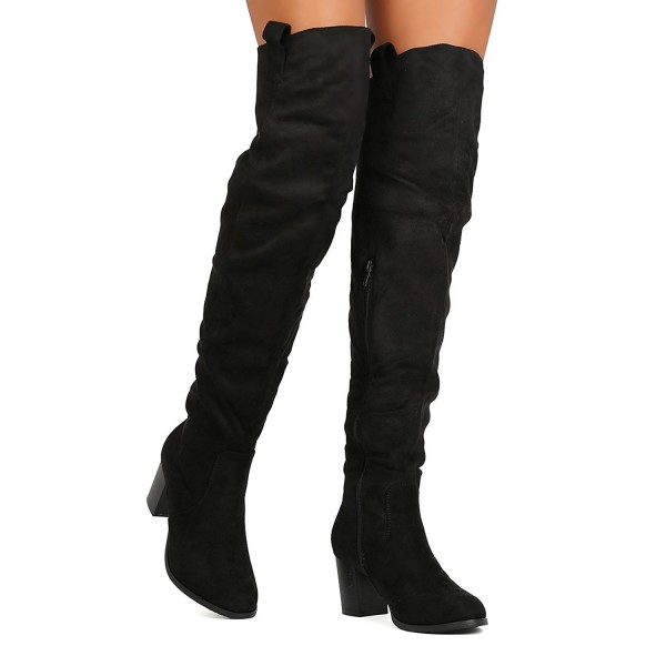 womens knee high block heel boots