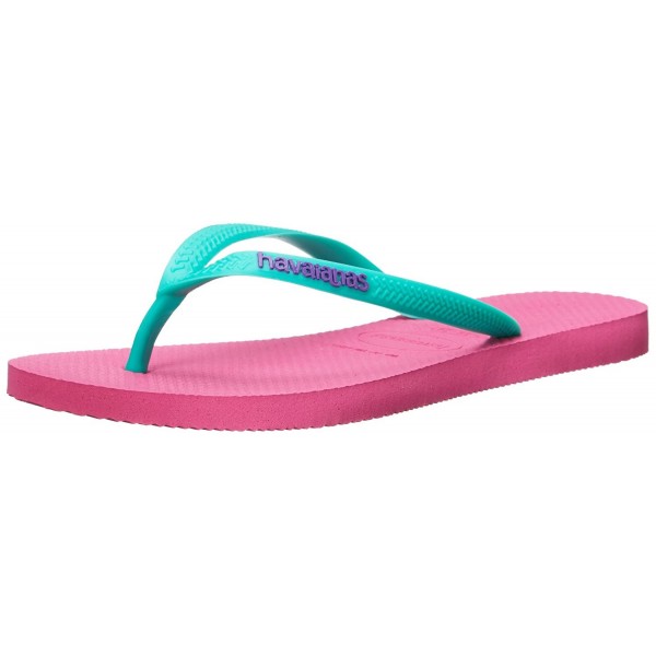 Women's Slim Logo Pop Up Sandal - Shocking Pink - CA12N14WXOI