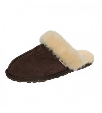 SLPR Womens Sheepskin Slippers Chocolate