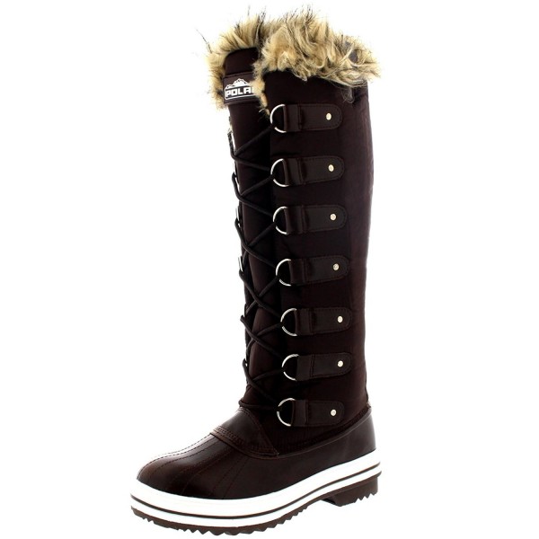 Womens Lace Rubber Winter Boots