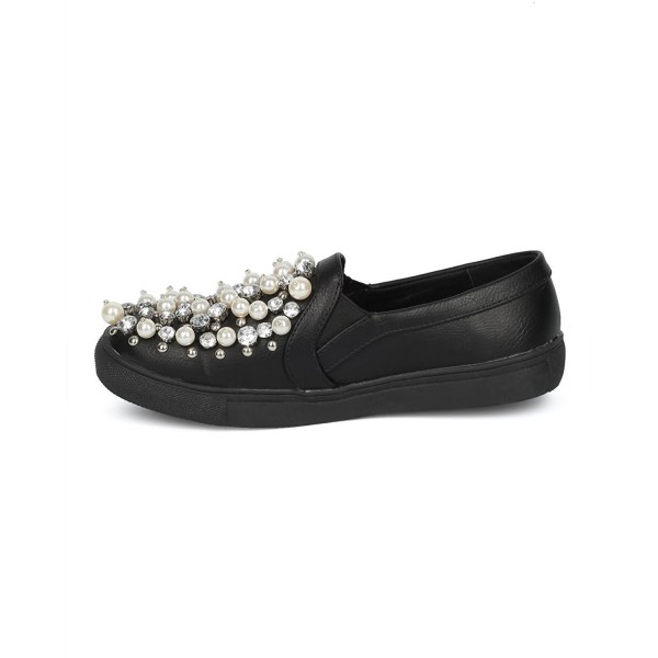 Women's Bedazzled Slip On Pearls and Rhinestones Trendy Luxurious ...